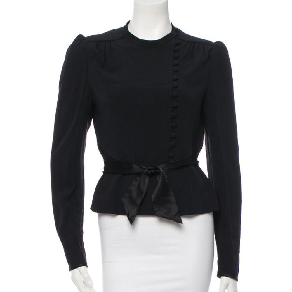 Temperly Black Button Top